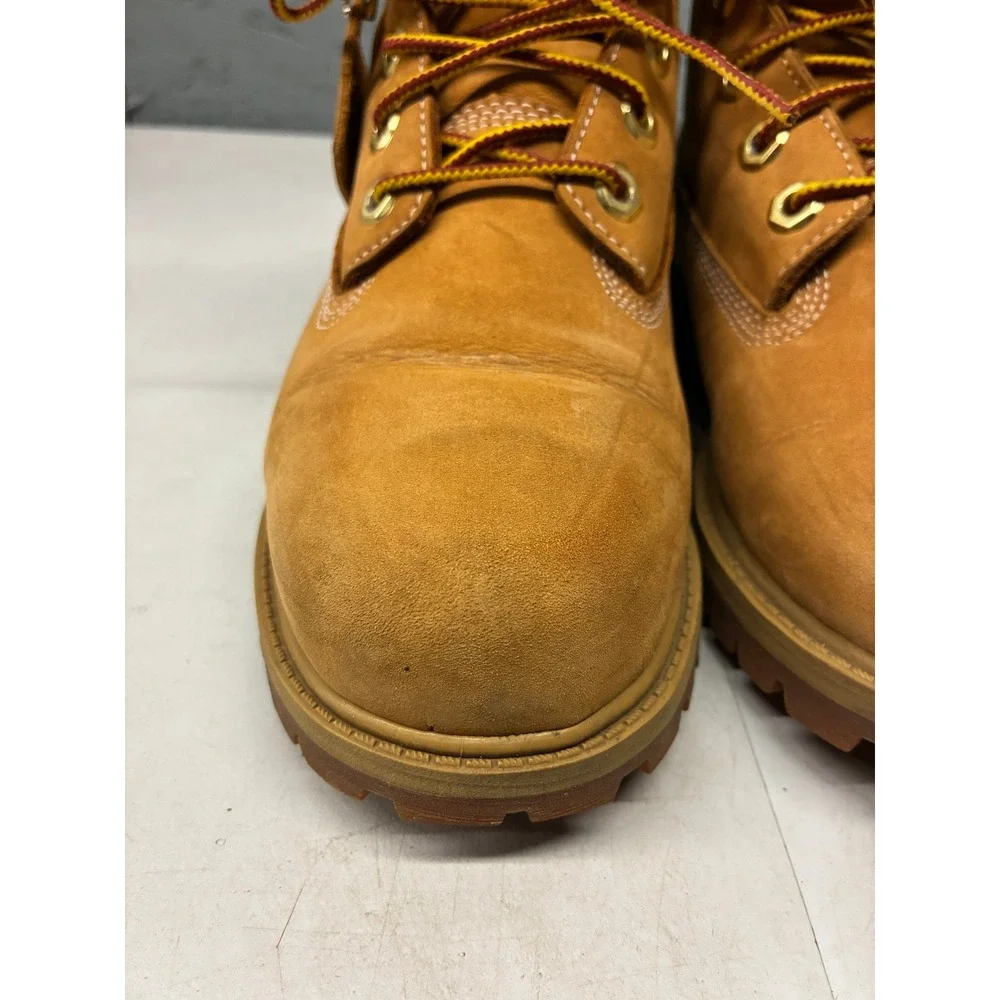 Timberland 6 Inch Premium Waterproof Boots Youth 3.5 Wheat Nubuck Leather